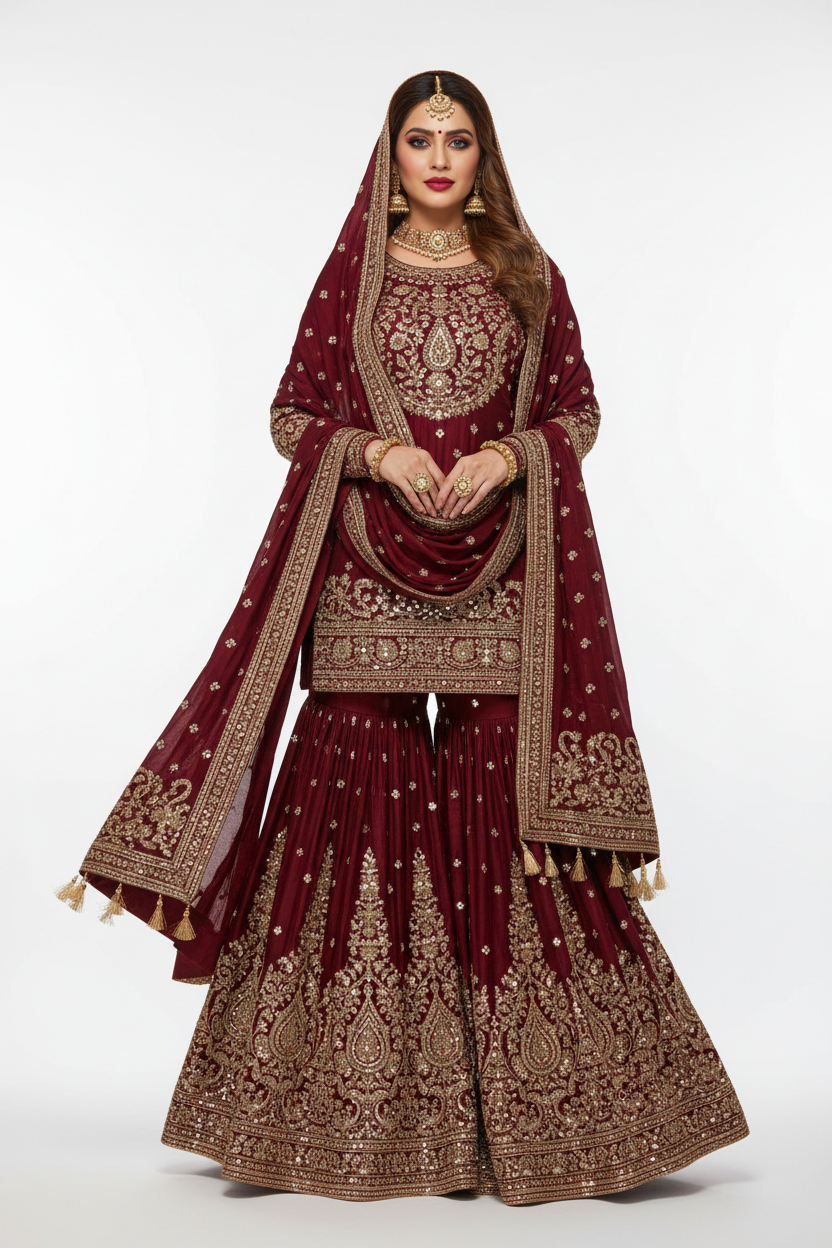 Embroidered Sharara Set
