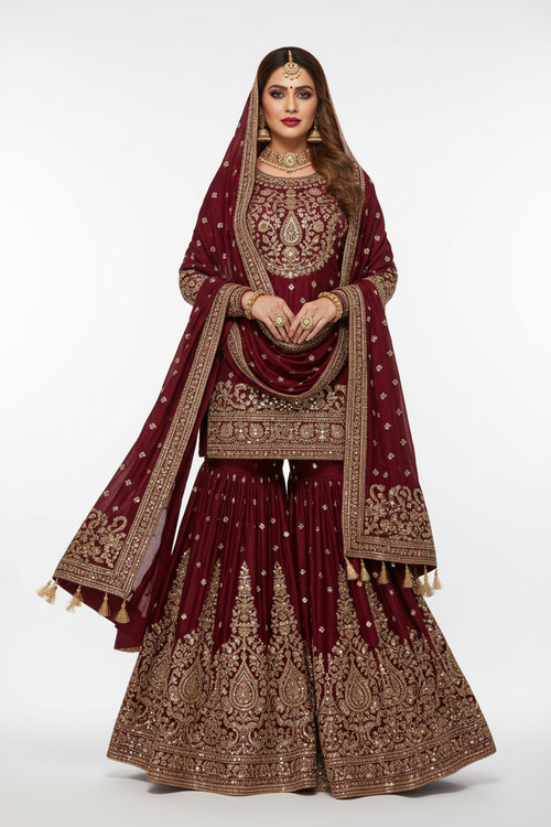 Embroidered Sharara Set